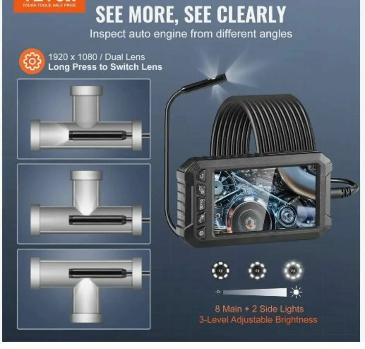 Endoscope Camera with Lights Triple Lens - Image 2
