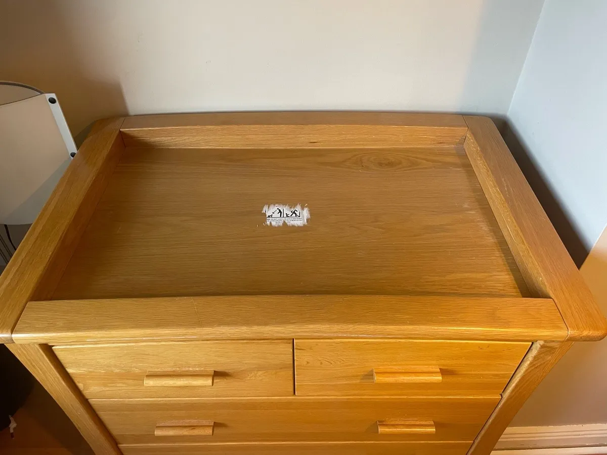 Mamas & Papas Solid oak chest of drawers & shelf - Image 2