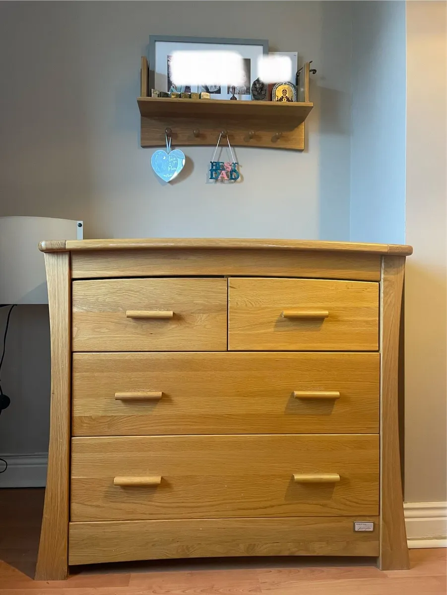 Mamas & Papas Solid oak chest of drawers & shelf - Image 1