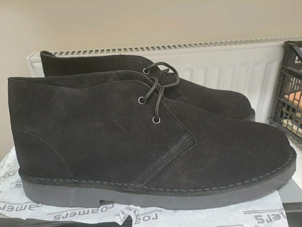 Roamers Black Suede Desert Boots – UK 12 - Image 1