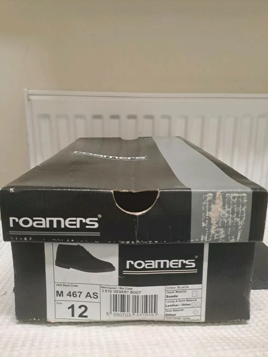 Roamers Black Suede Desert Boots – UK 12 - Image 3