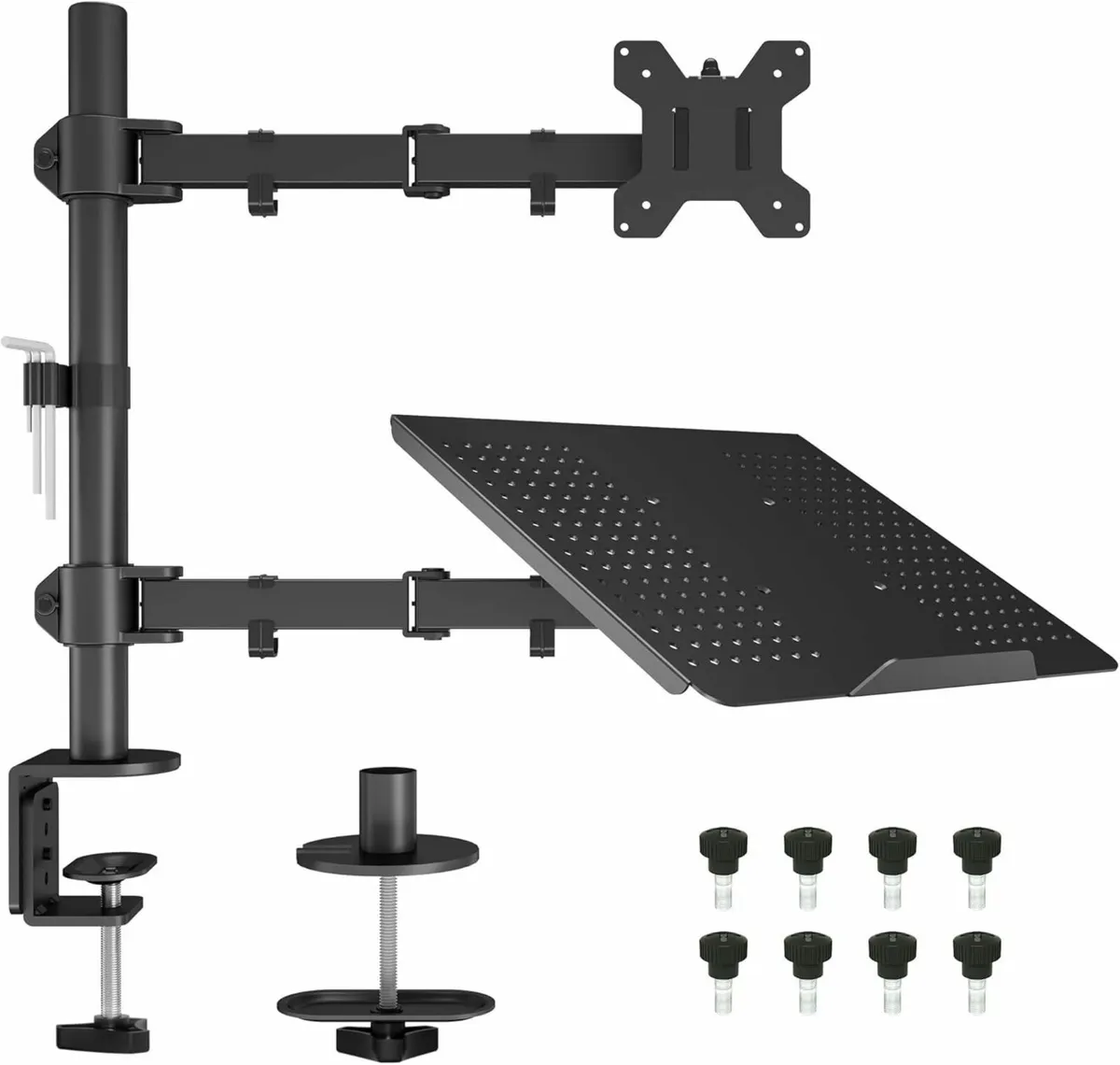 Monitor Arm with Laptop Tray Desk Mount for 13-27 - Image 1