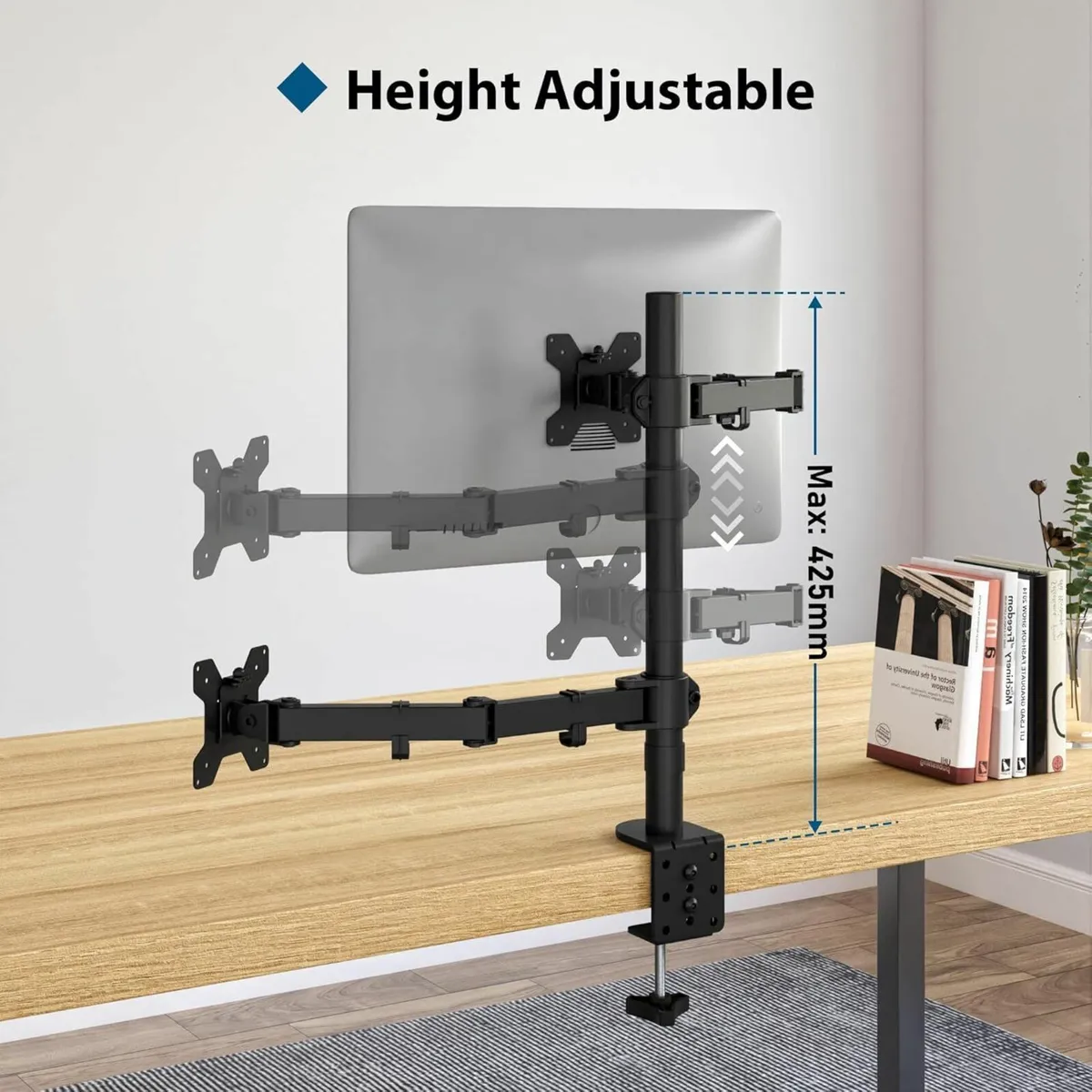 Monitor Arm with Laptop Tray Desk Mount for 13-27 - Image 4