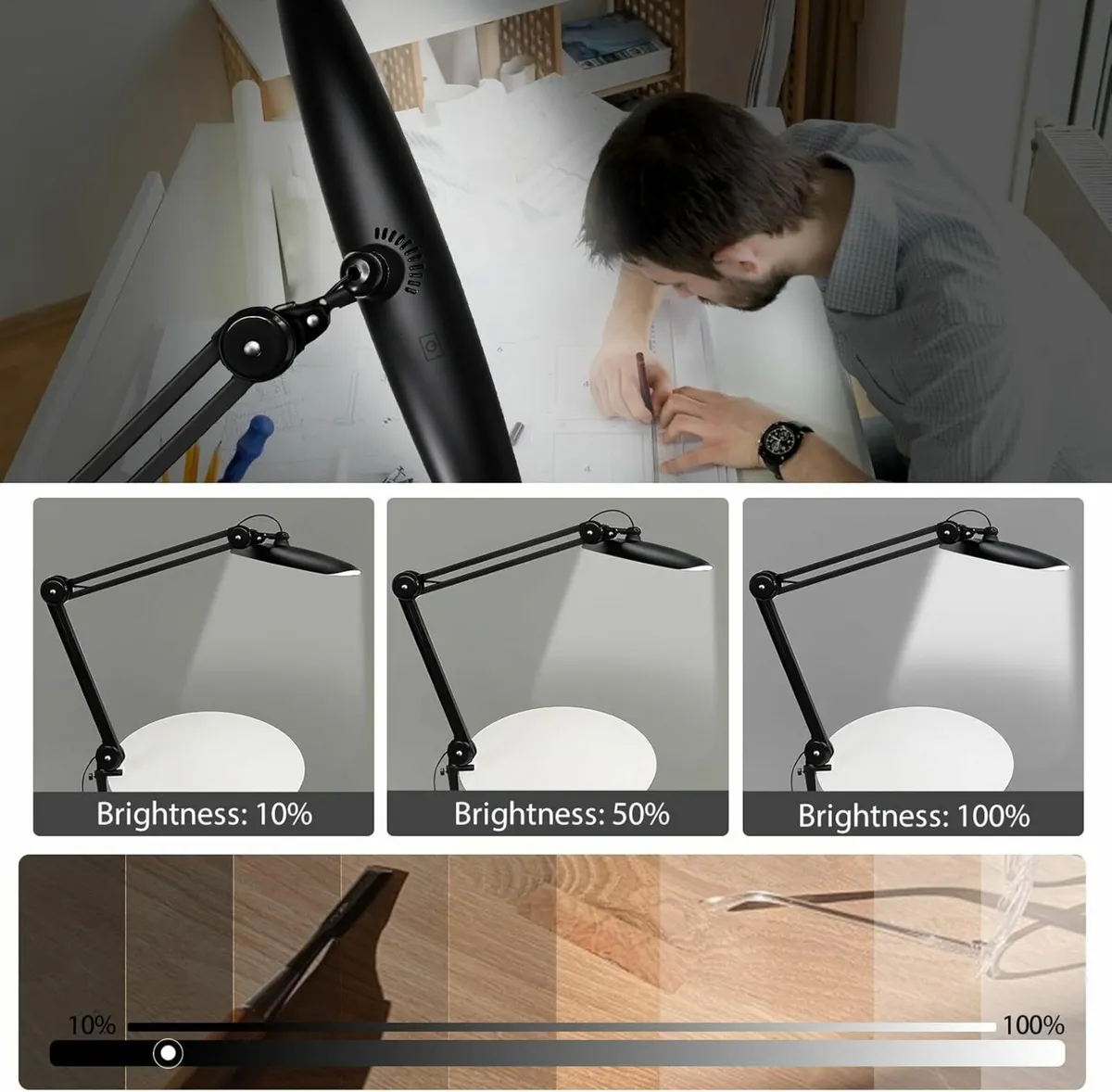 20 LED Desk Lamp with Clamp 24W CCT Adjustable - Image 2