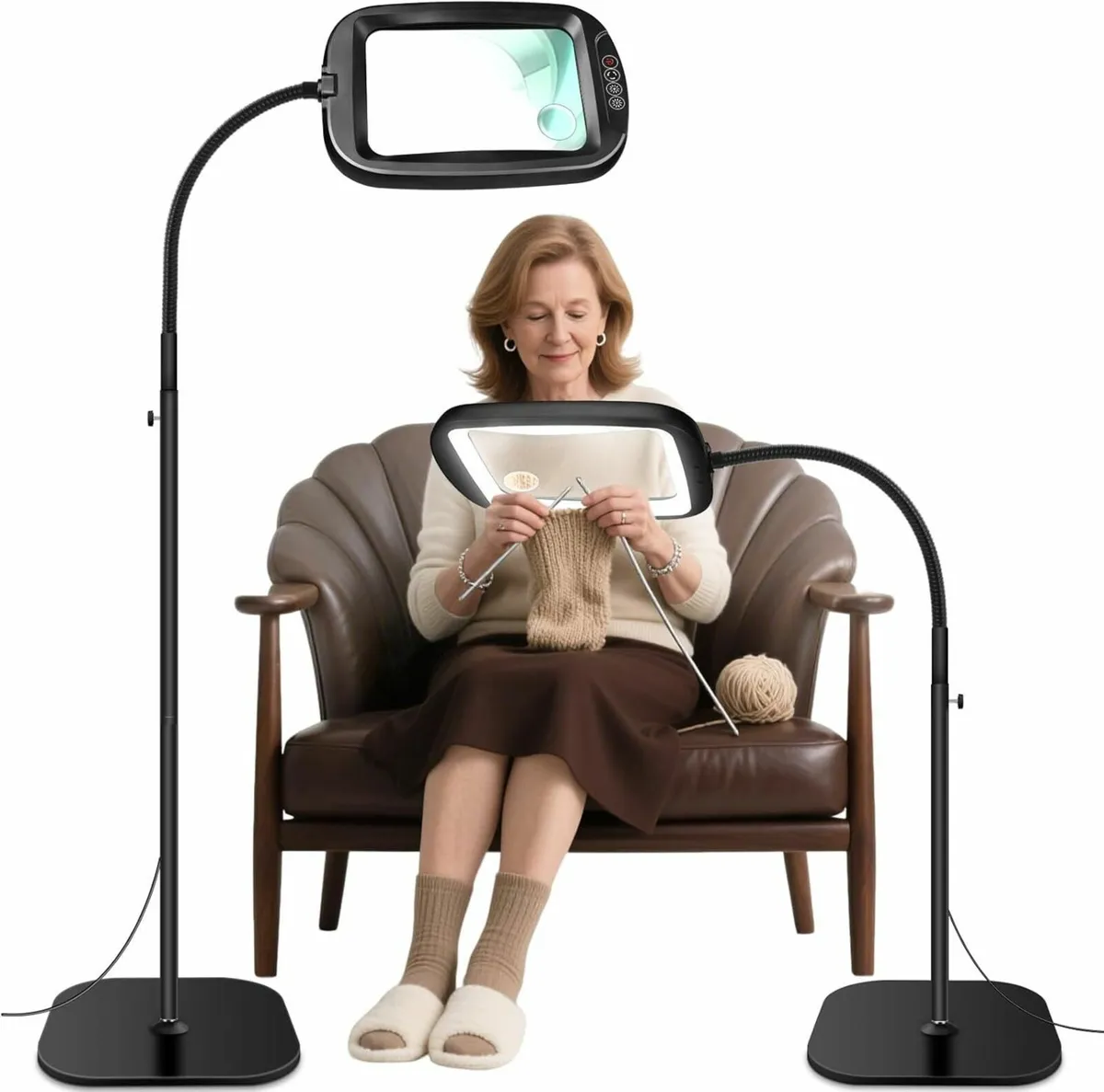 10X Magnifying Glass with Light and Stand 60 LEDs - Image 1