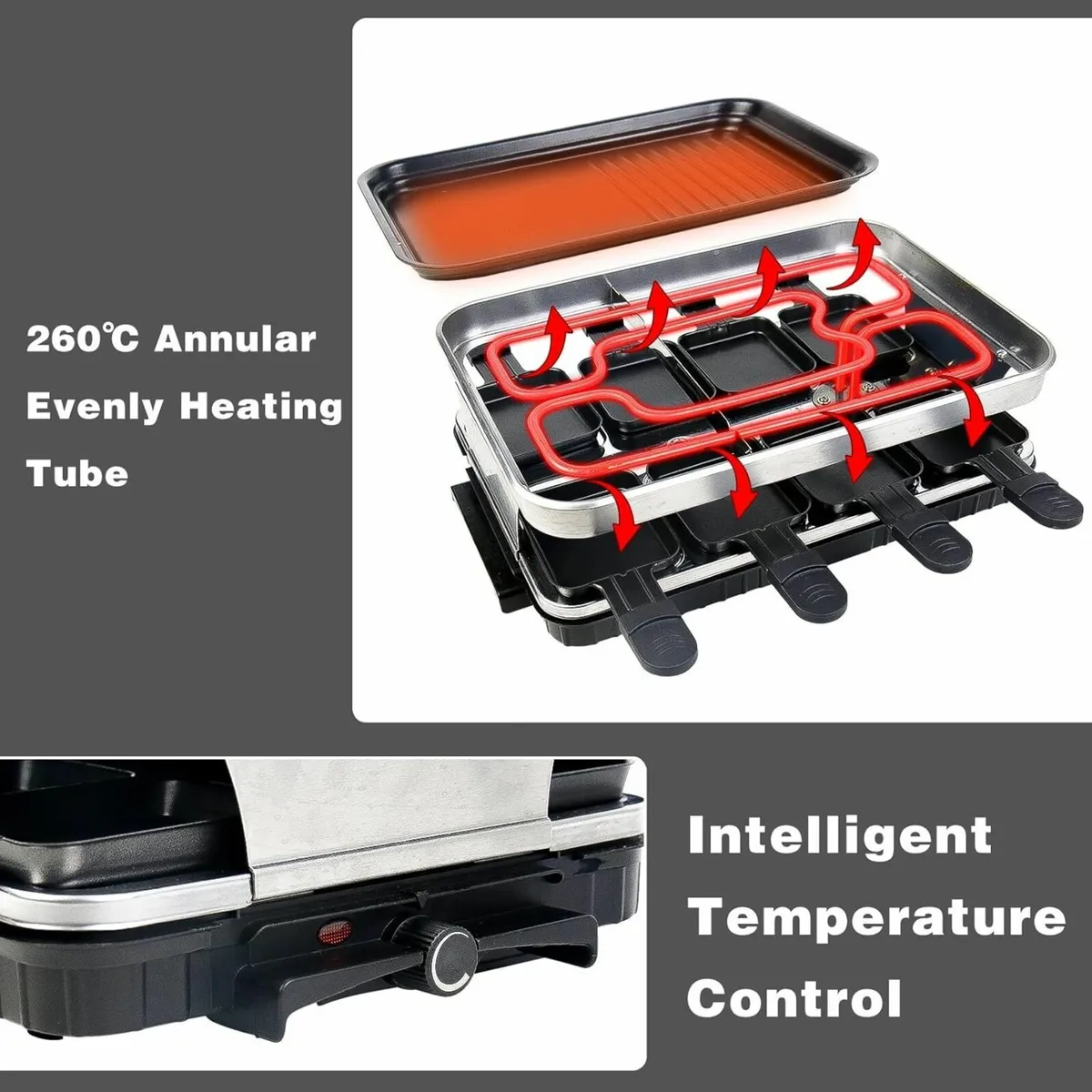 Raclette Grill 8 Person Machine Mini Non Stick - Image 4