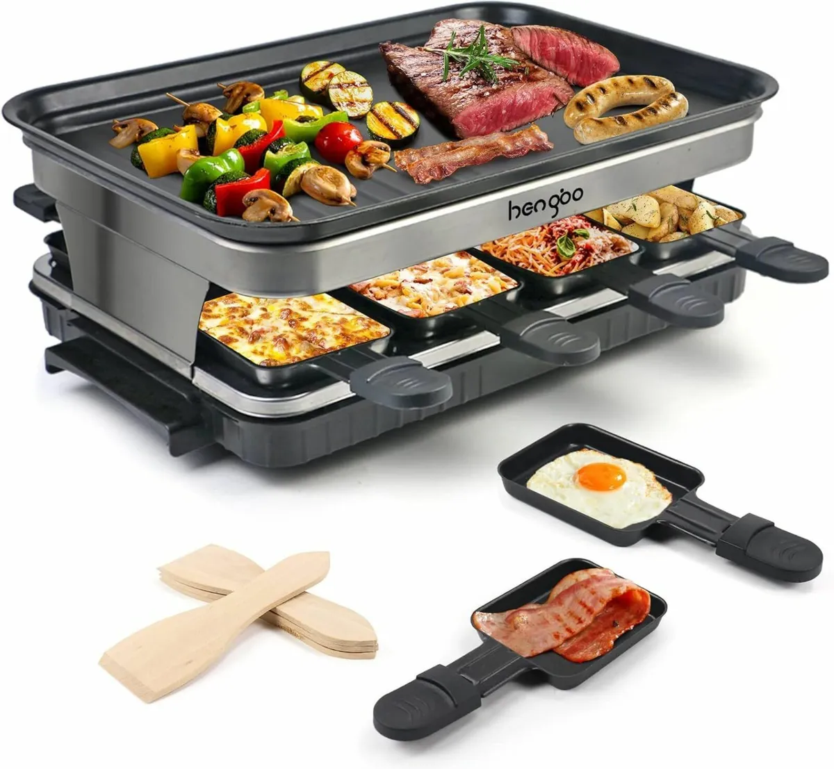 Raclette Grill 8 Person Machine Mini Non Stick - Image 1