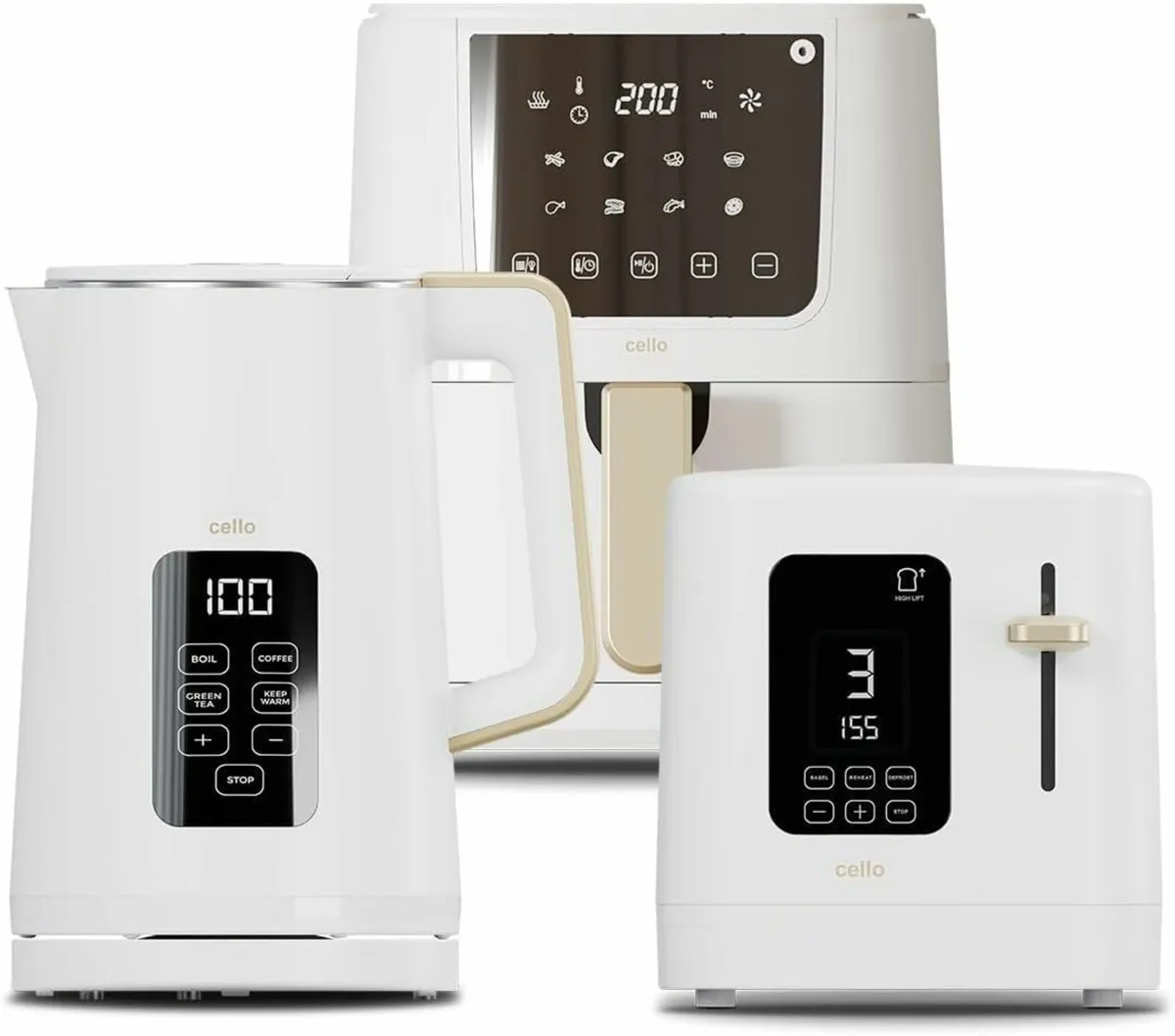 White Kitchen Bundle: 1.7L 3000W Kettle with