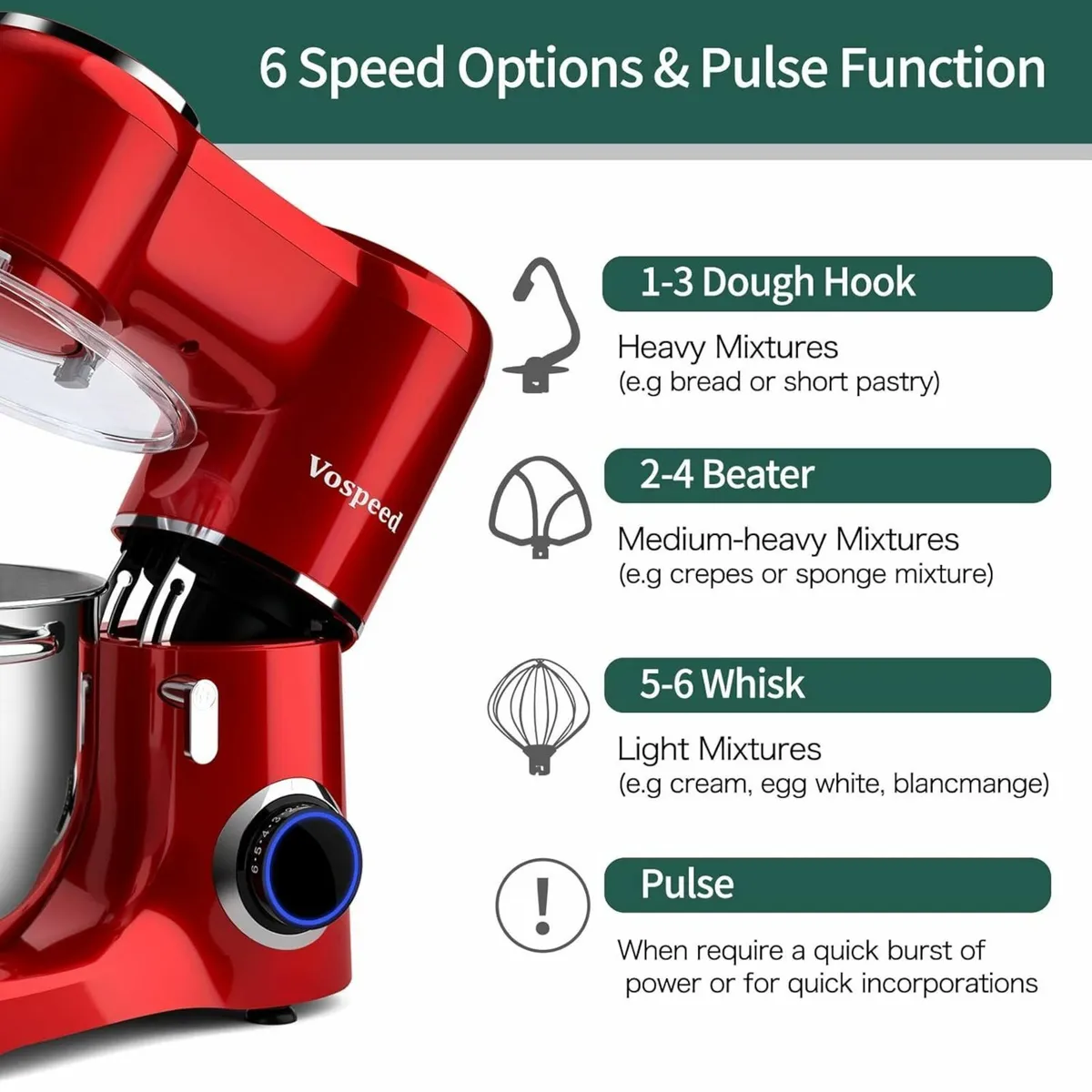 Stand Mixer 8L Cake Electric Kitchen Food with - Image 4