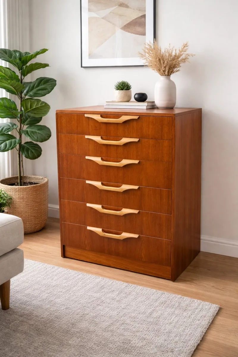 Mid century teak drawers retro vintage - Image 1
