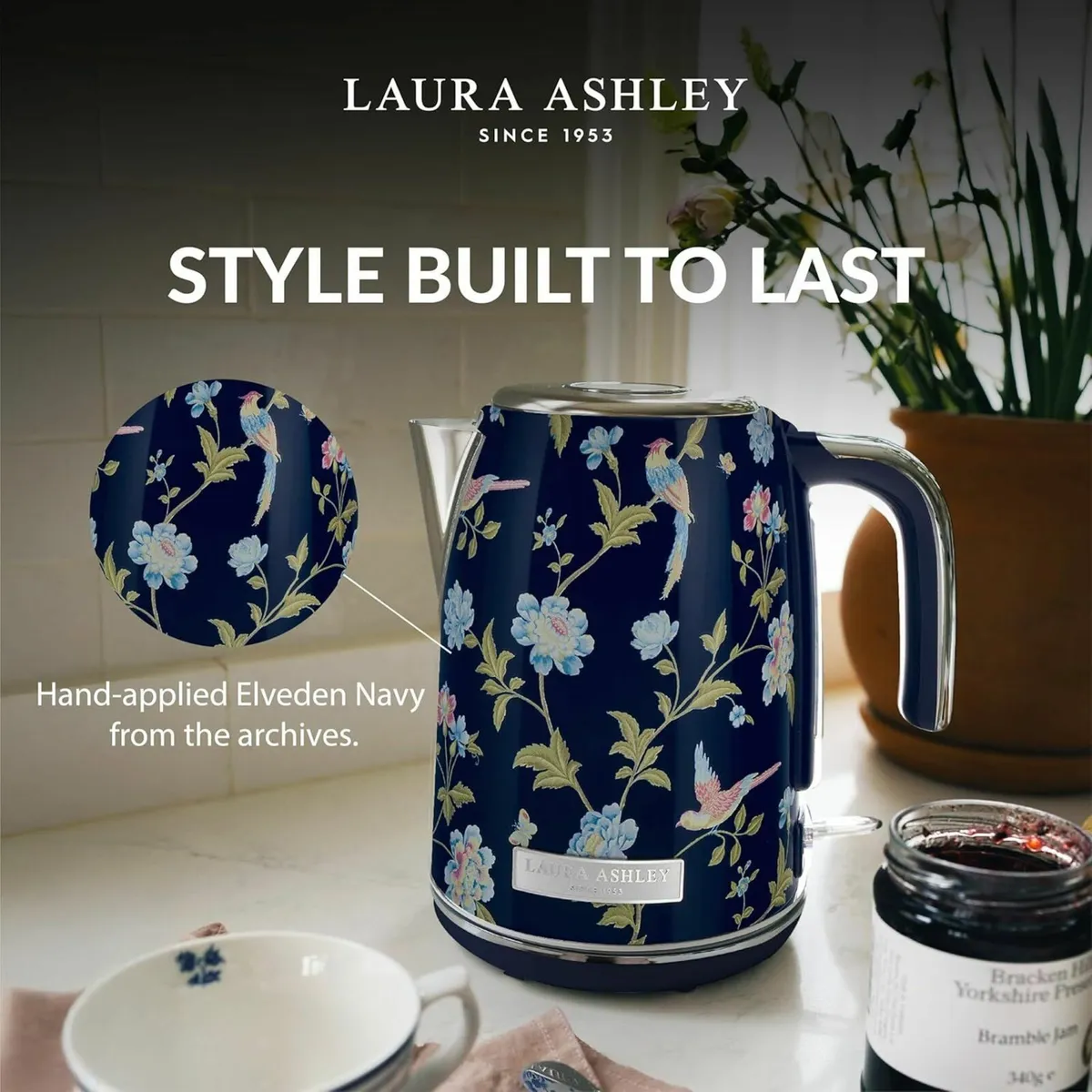 Laura Ashley Elveden Navy 1.7 Litre Stainless - Image 2