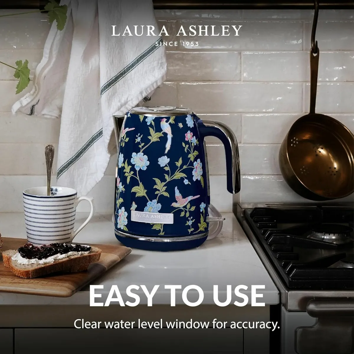 Laura Ashley Elveden Navy 1.7 Litre Stainless - Image 3