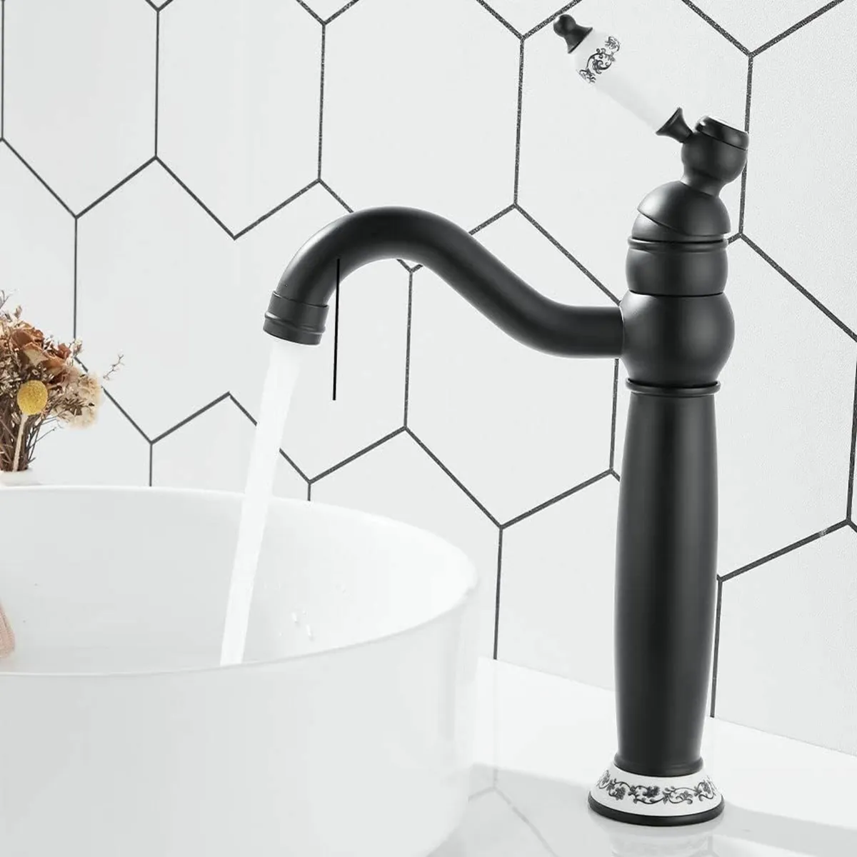 Victorian Bathroom Basin Mixer Tap Mono High Rise - Image 1