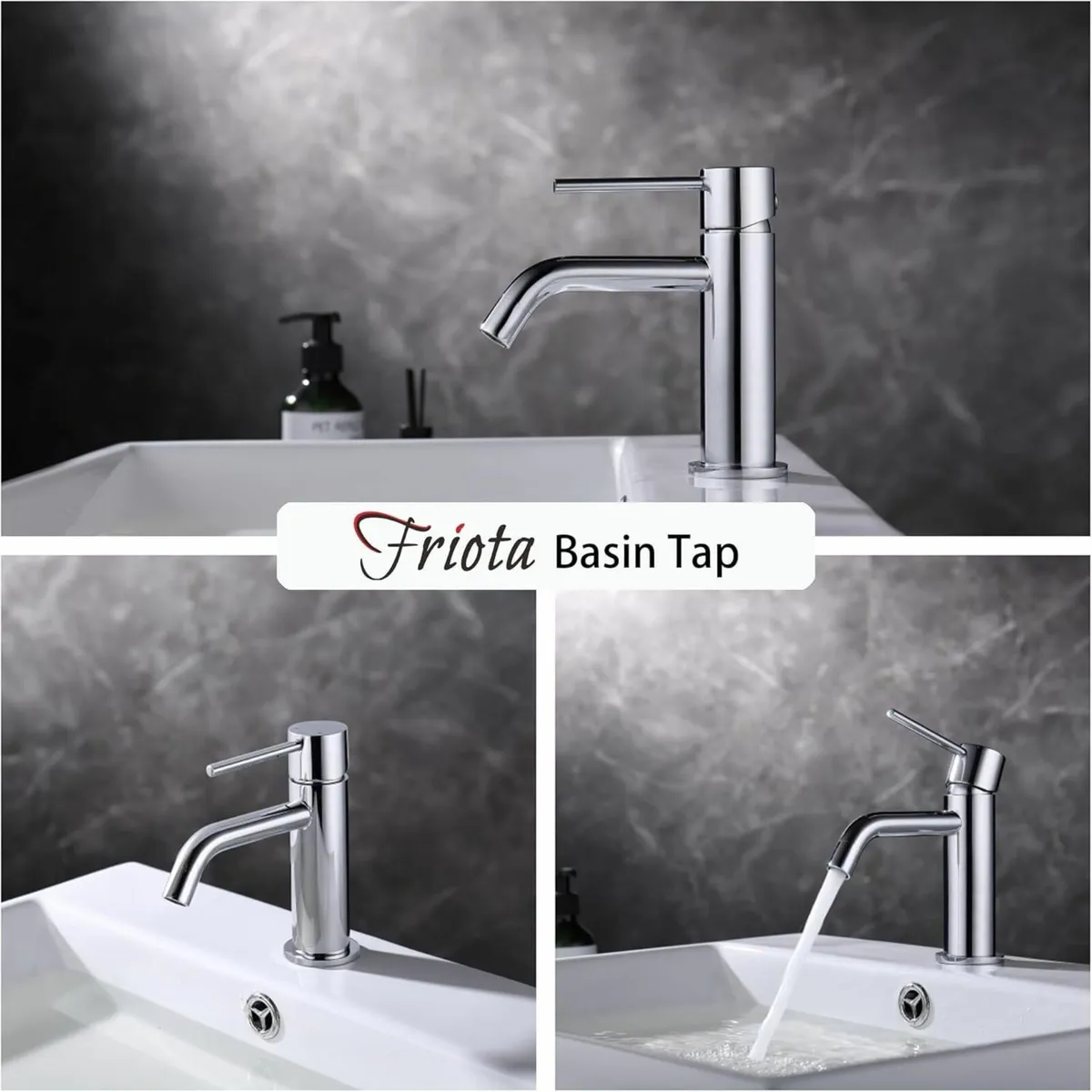 Modern Chrome Bathroom Sink Taps Slim Single - Image 4