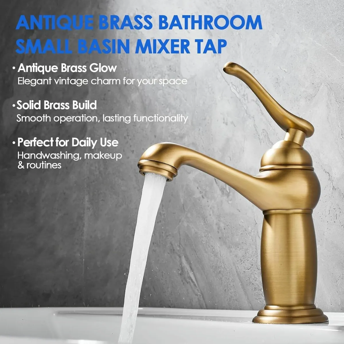 Antique Brass Vintage Retro Small Tap for - Image 4