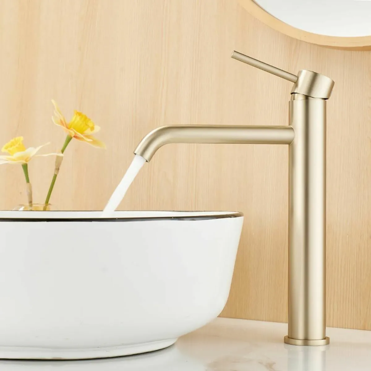 Tall Bathroom Basin Mixer Tap High Rise for - Image 1