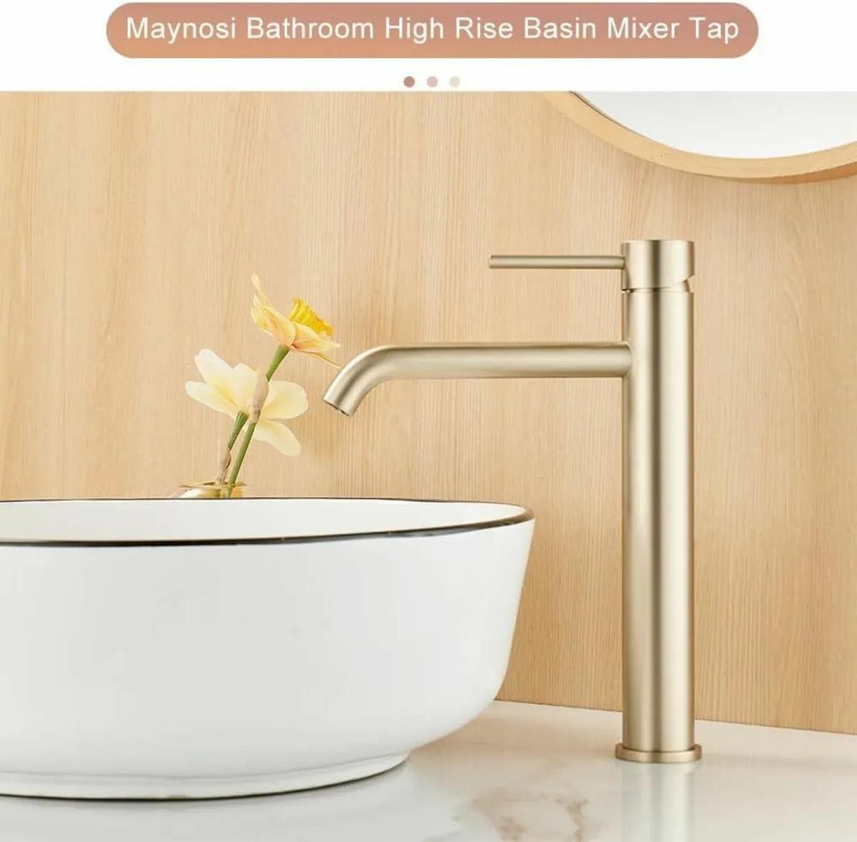 Tall Bathroom Basin Mixer Tap High Rise for - Image 3