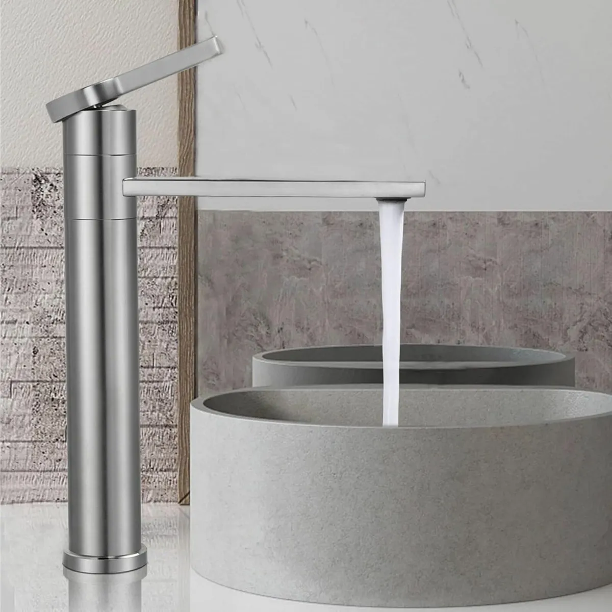 Tall Bathroom Tap 360degrees Swivel Spout - Image 1