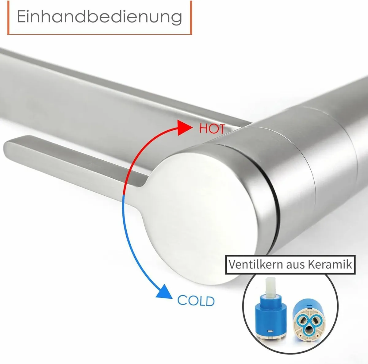 Tall Bathroom Tap 360degrees Swivel Spout - Image 3