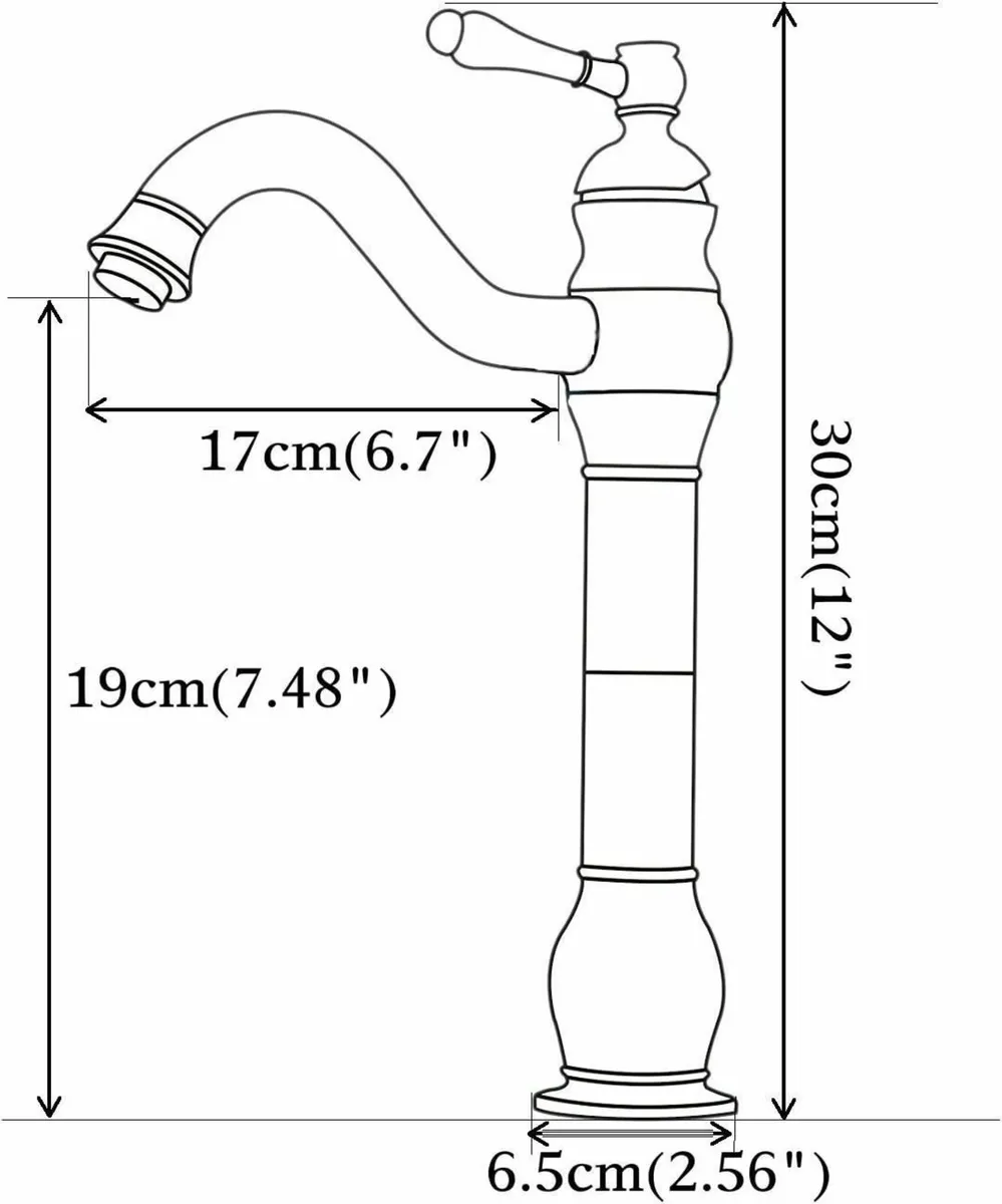 Bathroom Basin Mixer Faucet Pure Copper Handle - Image 3