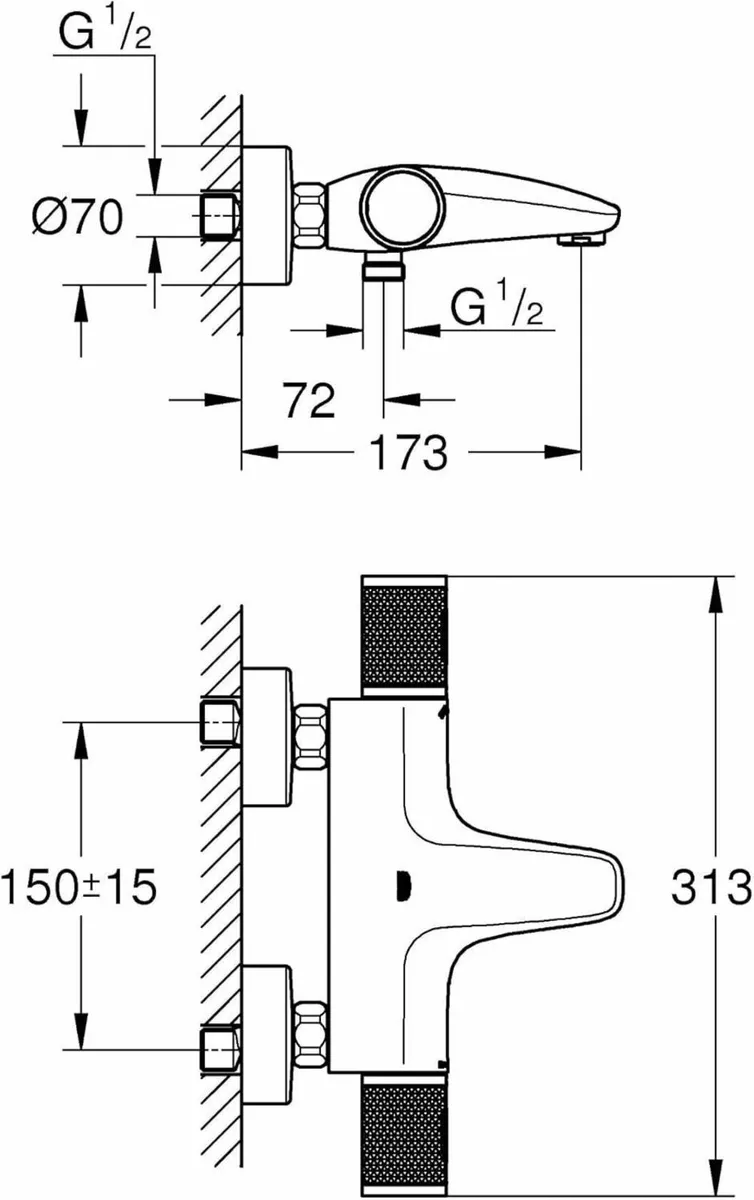 Precision Feel – Wall Mounted Exposed Thermostatic - Image 3