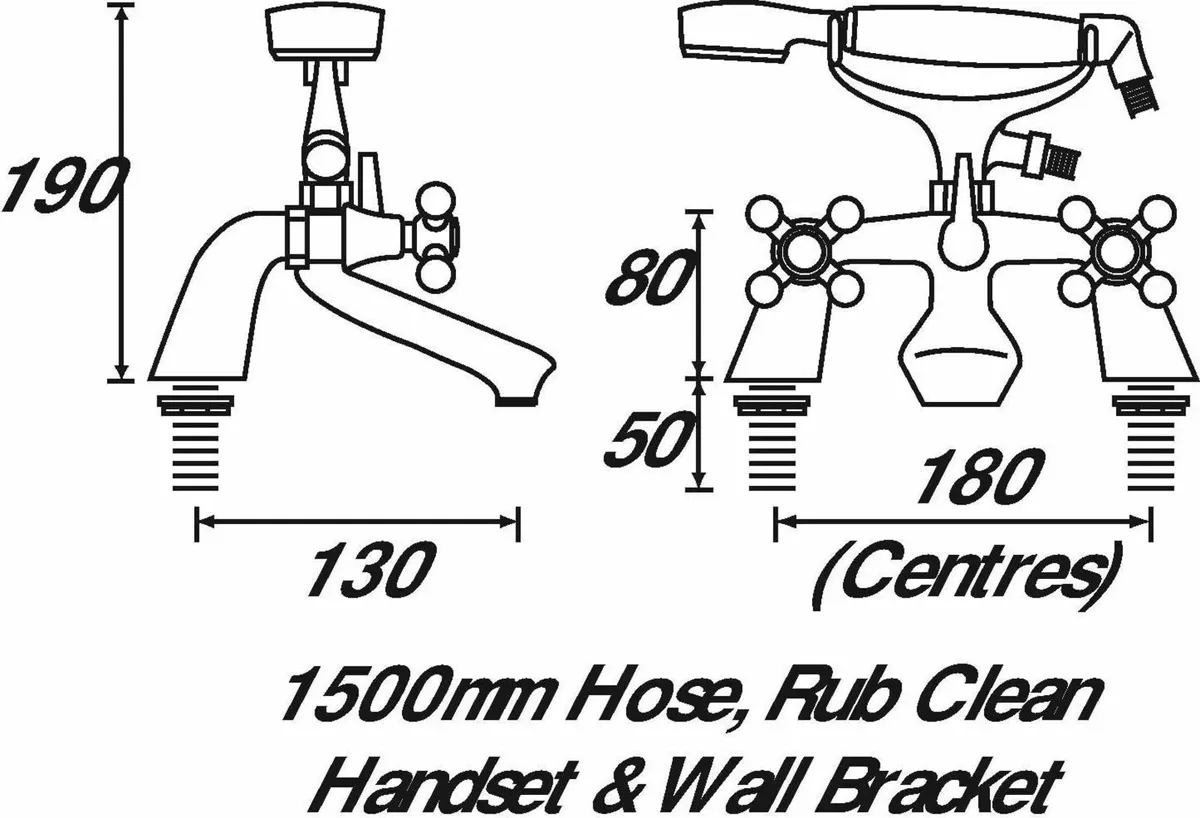 R LBSM C Regency Luxury Bath Shower Mixer - Chrome - Image 2