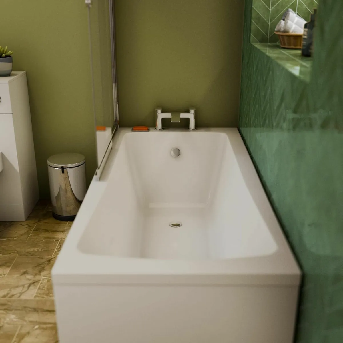 Cascade Bath Filler Mixer – Modern Dual Lever - Image 2
