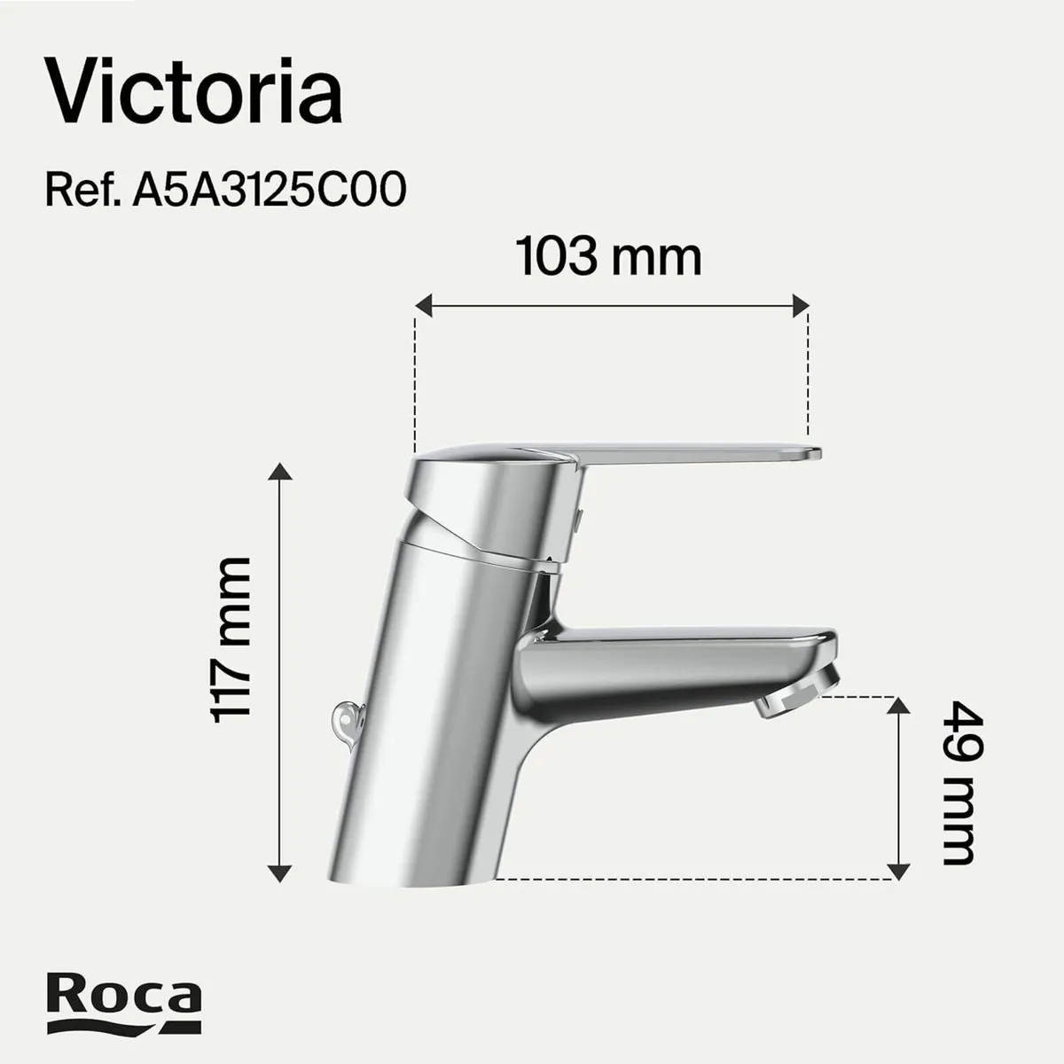 5A3125C00 Chrome V2 Deck Mount Basin Mixer with - Image 2