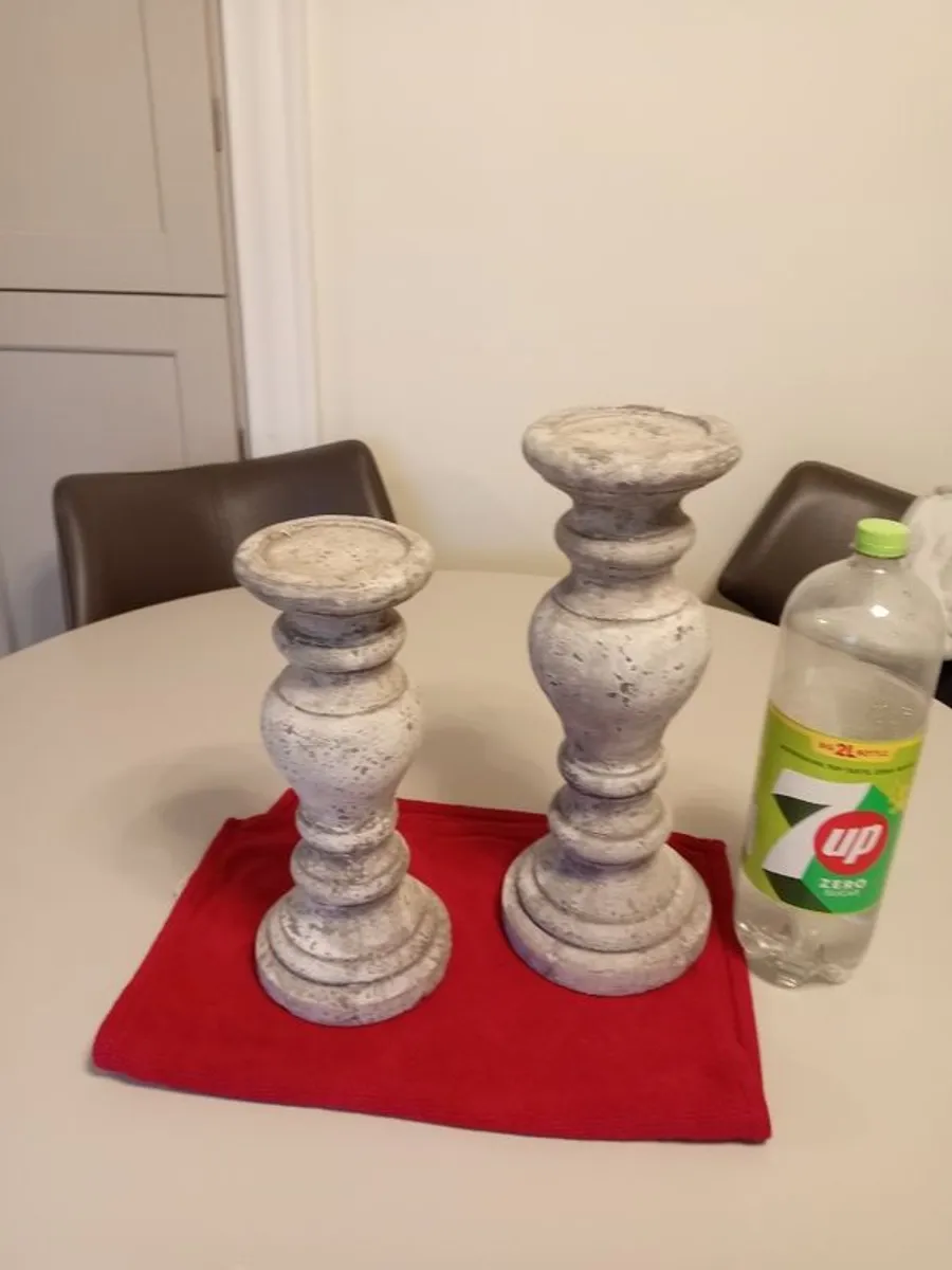 Stone Pillar candle stands - Image 1