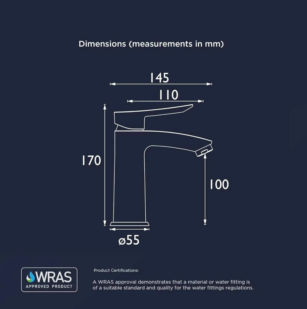 Apelo Eco Start Basin Mixer with Clicker Waste - Image 3