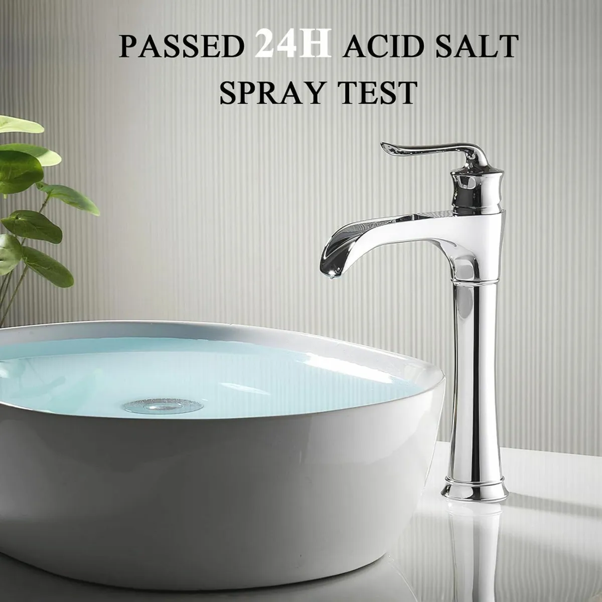 High Rise Basin Mixer Tap Tall Chrome Bathroom - Image 3