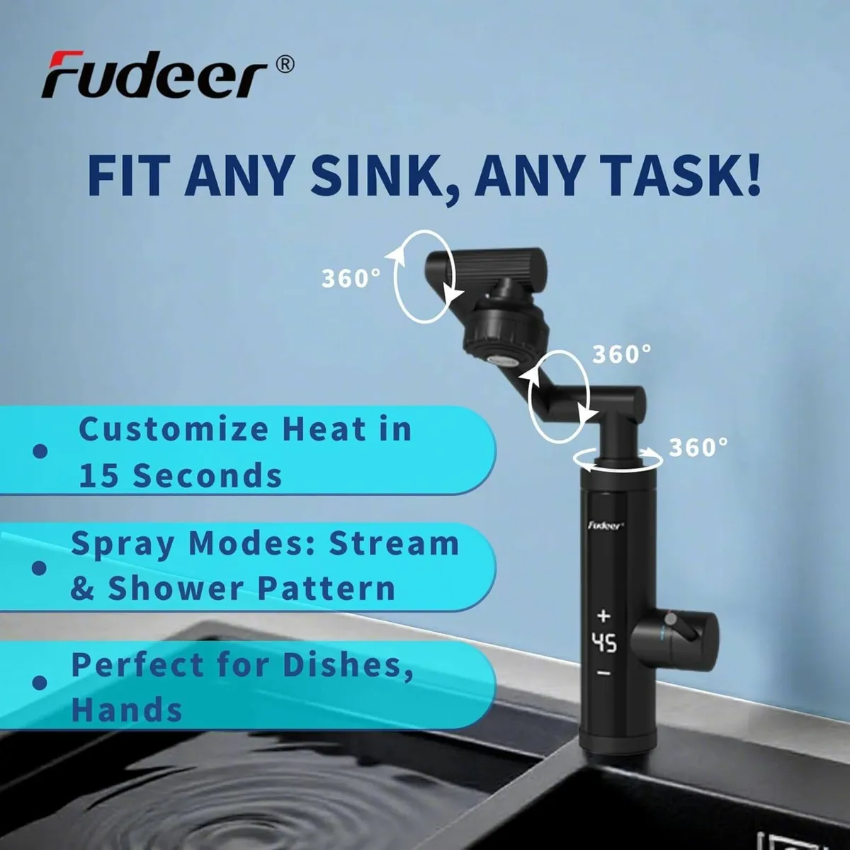 220V Stainless Steel Electric Hot Water Tap 3.3 - Image 2