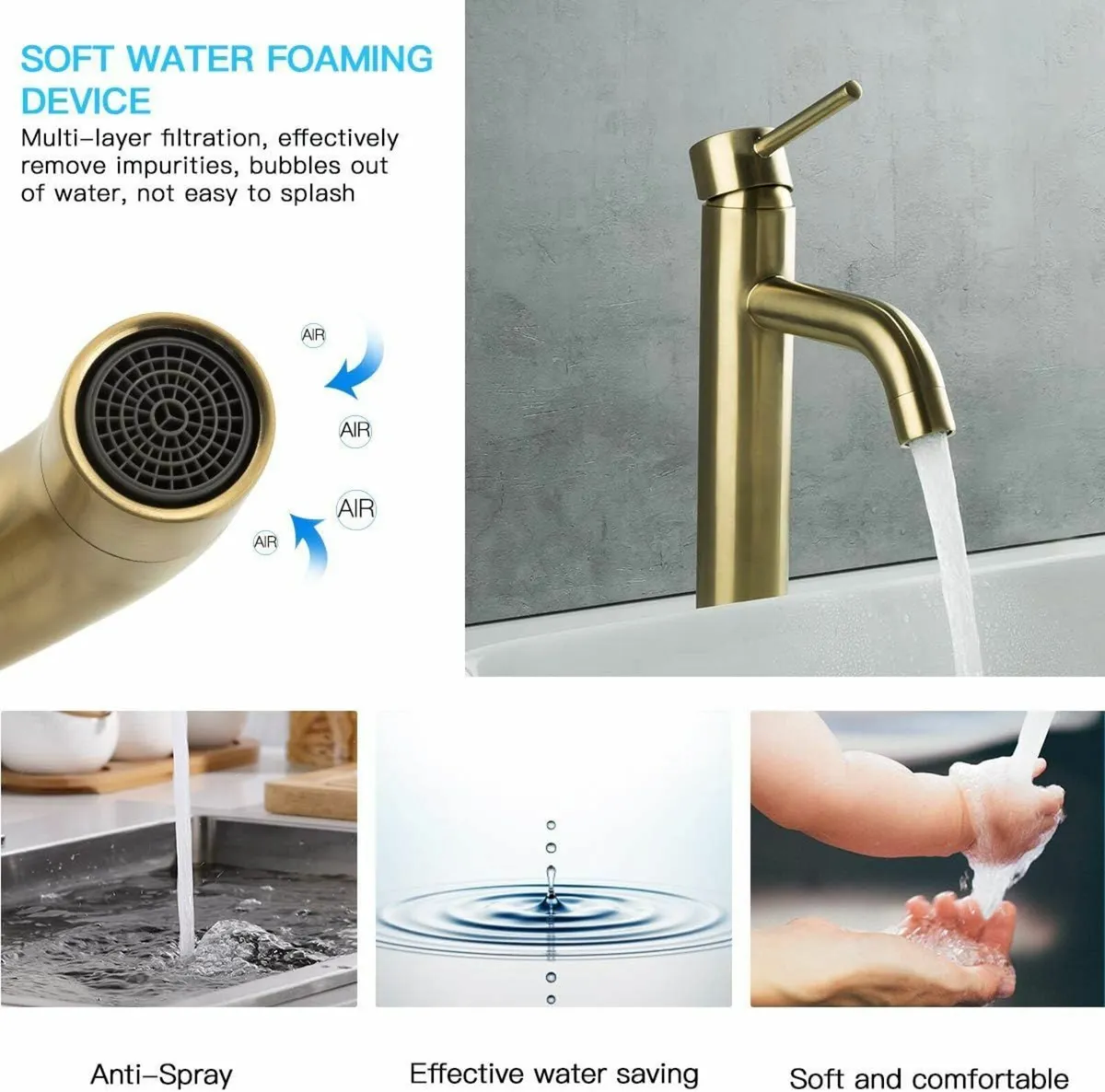 Mono Basin Mixer Tap Single Lever Tall Counter - Image 4