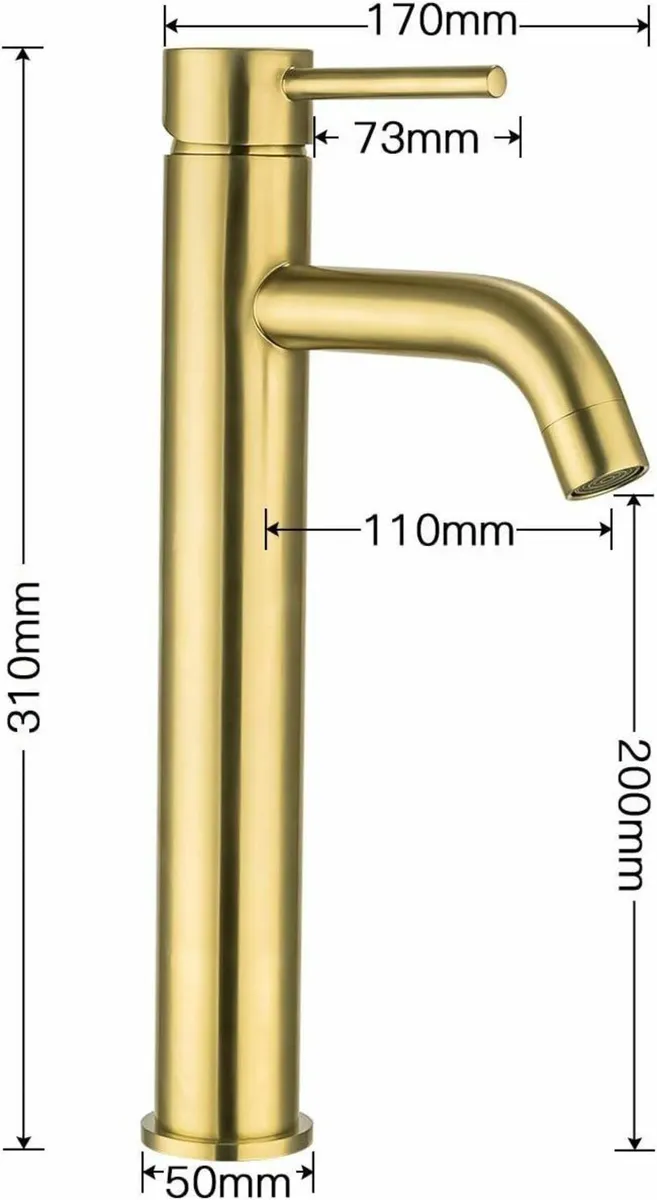 Mono Basin Mixer Tap Single Lever Tall Counter - Image 3