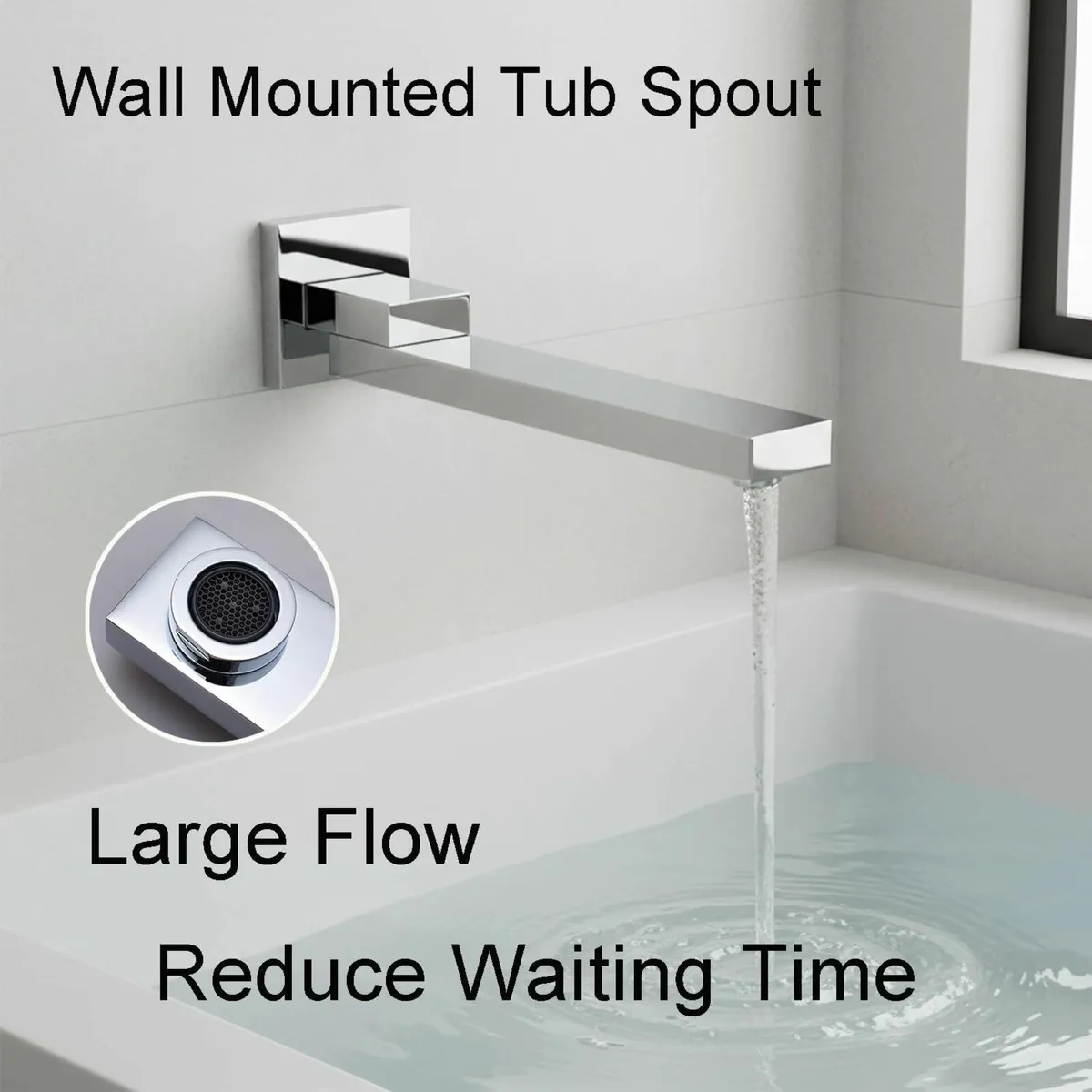 Wall Mounted Tub Faucet Concealed Bath Taps 180 - Image 3