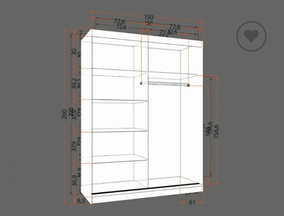 Lauren Sliderobe 1.5m / 3 Options - Image 4