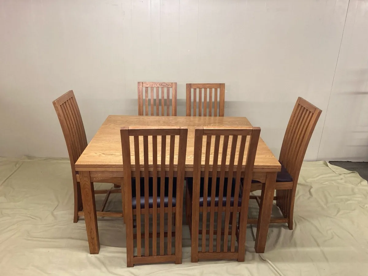 Solid Oak Dining Set - Image 2