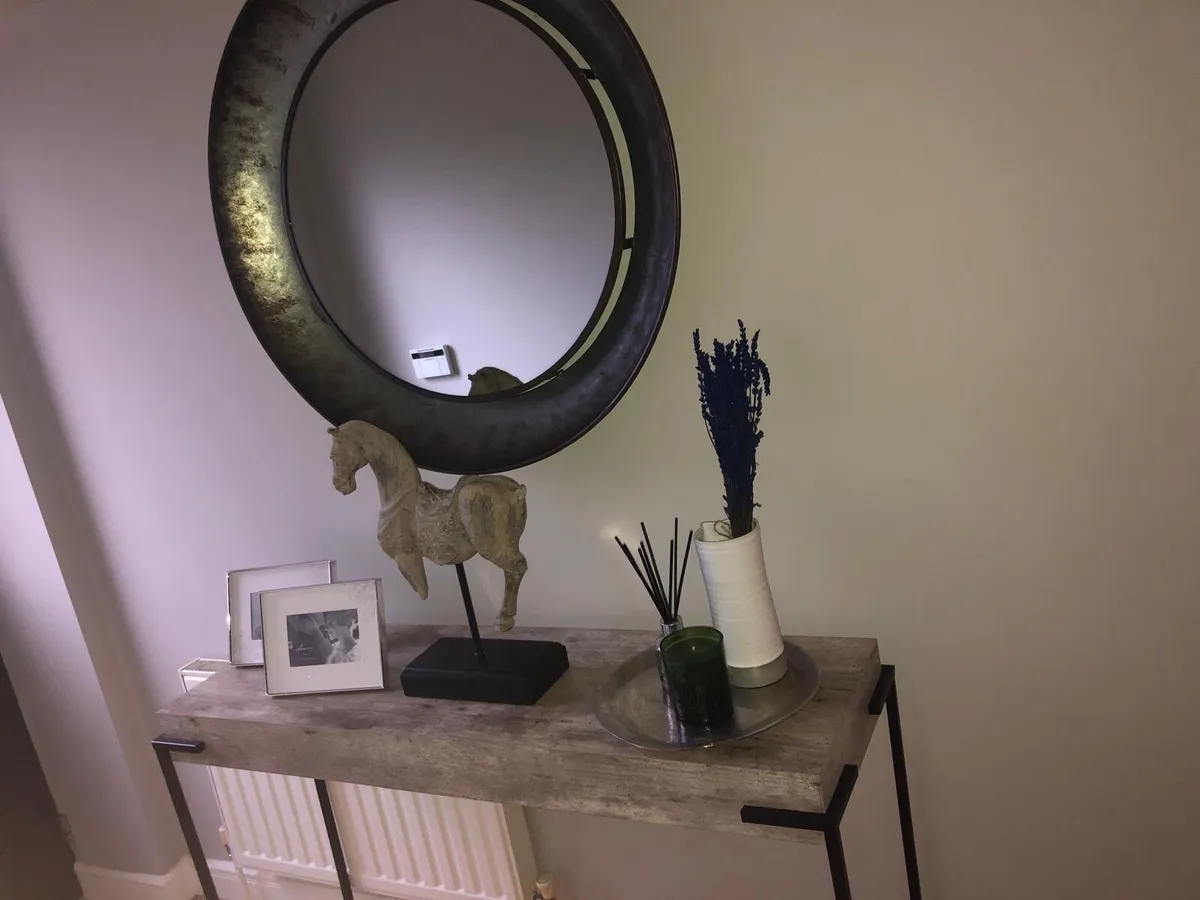 Faux Concrete Console Table - Image 1