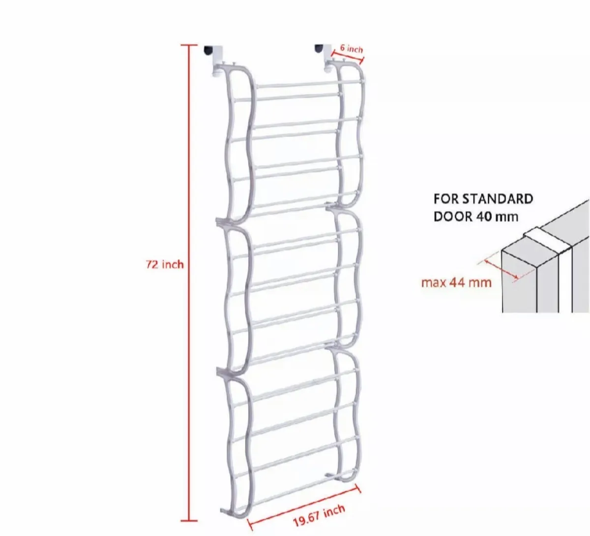 Over Door Metal Hanging Shoe Rack Organiser NEW - Image 3