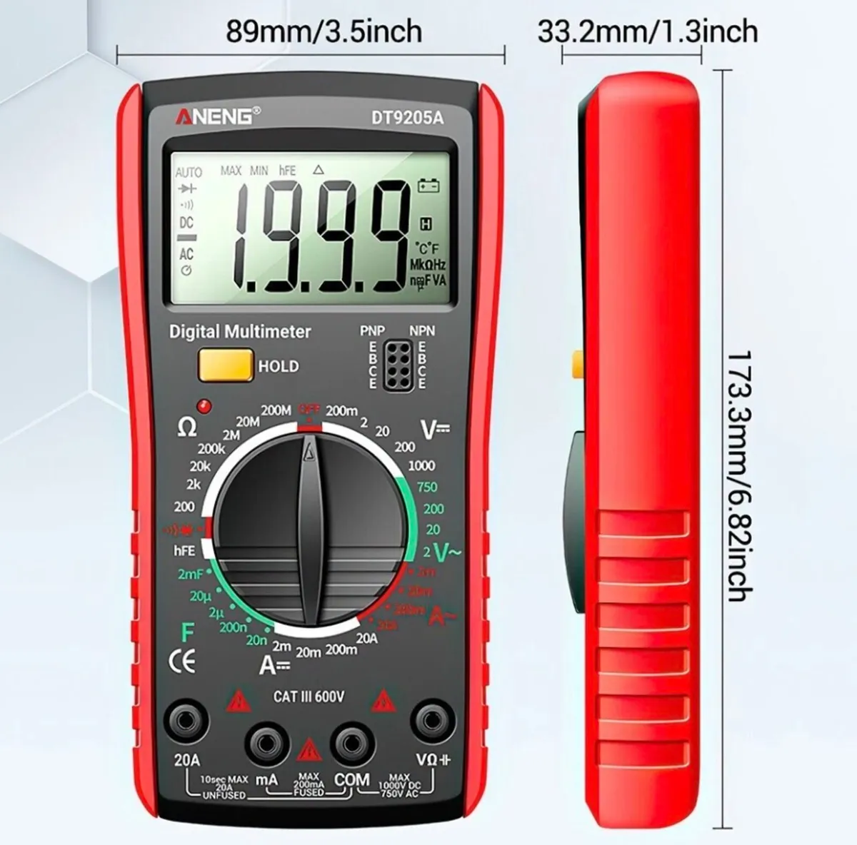 Digital Multimeter Voltmeter Ohmmeter NEW - Image 3