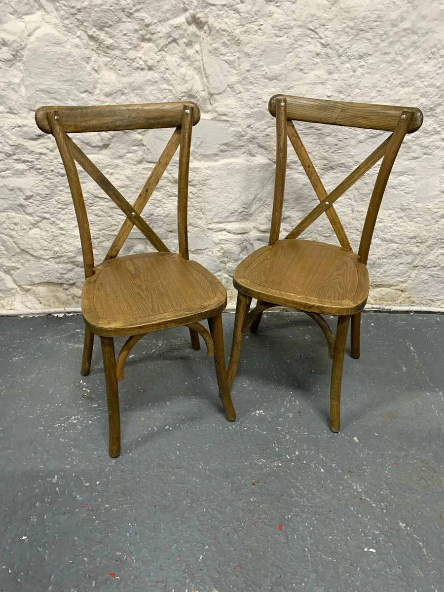 A pair of X-back design bentwood chairs. - Image 2