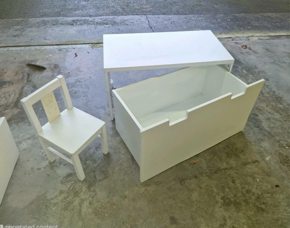 IKEA kids chairs and toy boxes - Image 1
