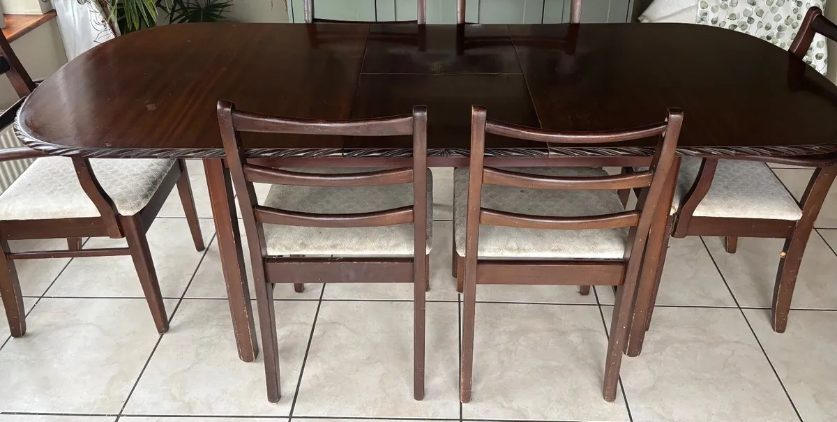 Mahogany Dining Table & Chairs - Image 2