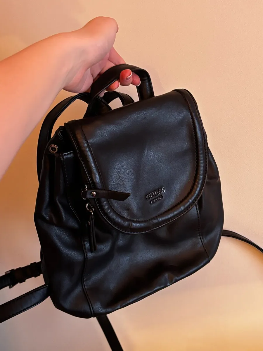 Guess Black Leather Backpack - Image 1