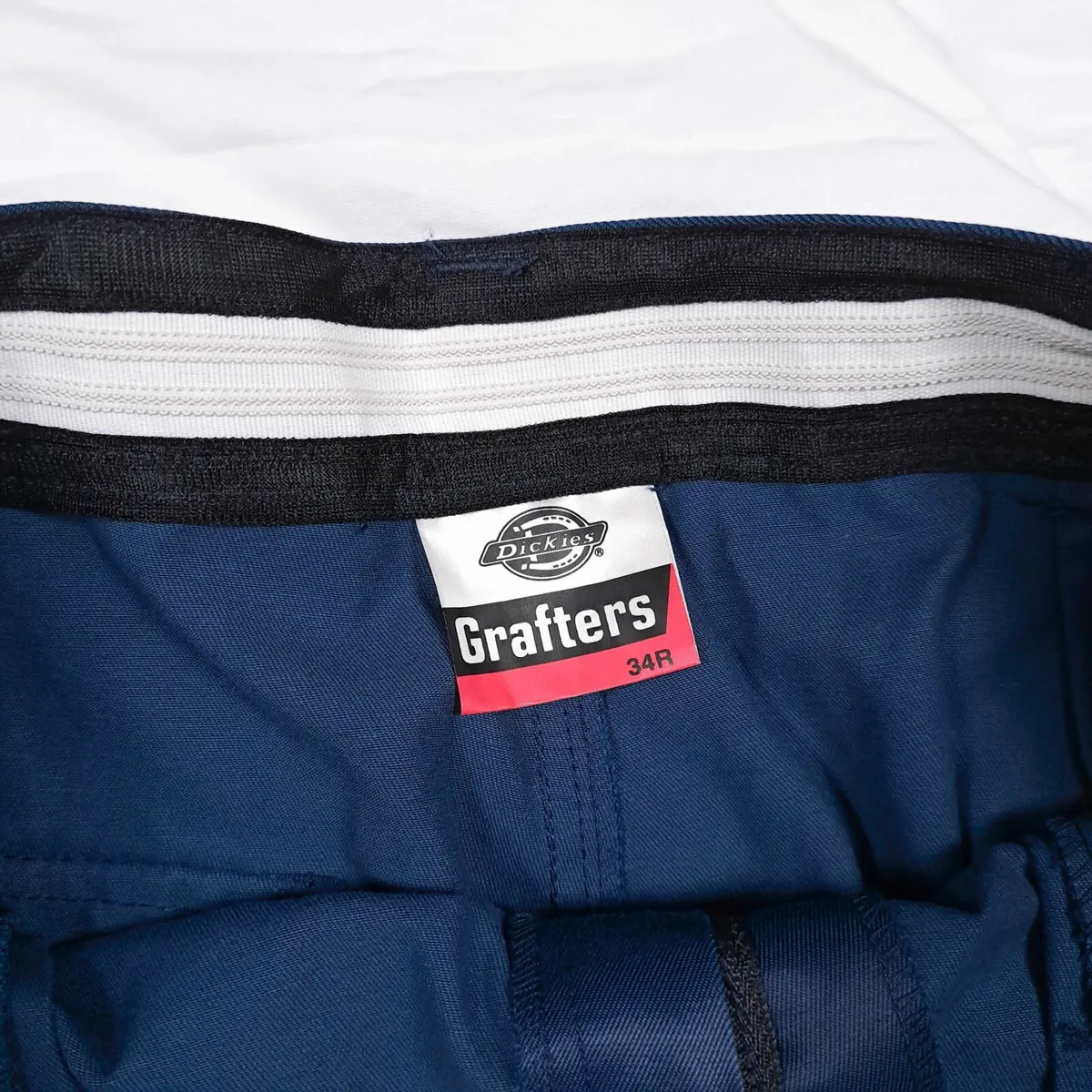 Dickies Navy Blue Grafters Work Cargo Trousers 34R - Image 4