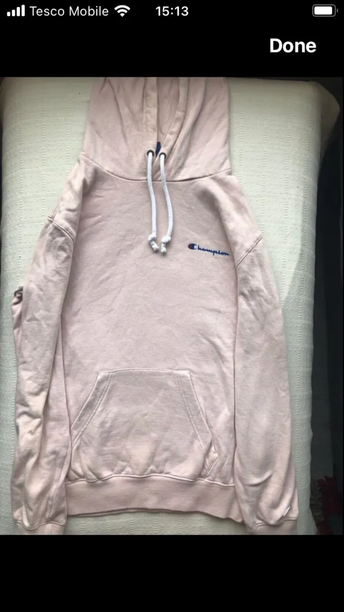 Champion Men's light pink hoodie - Image 1