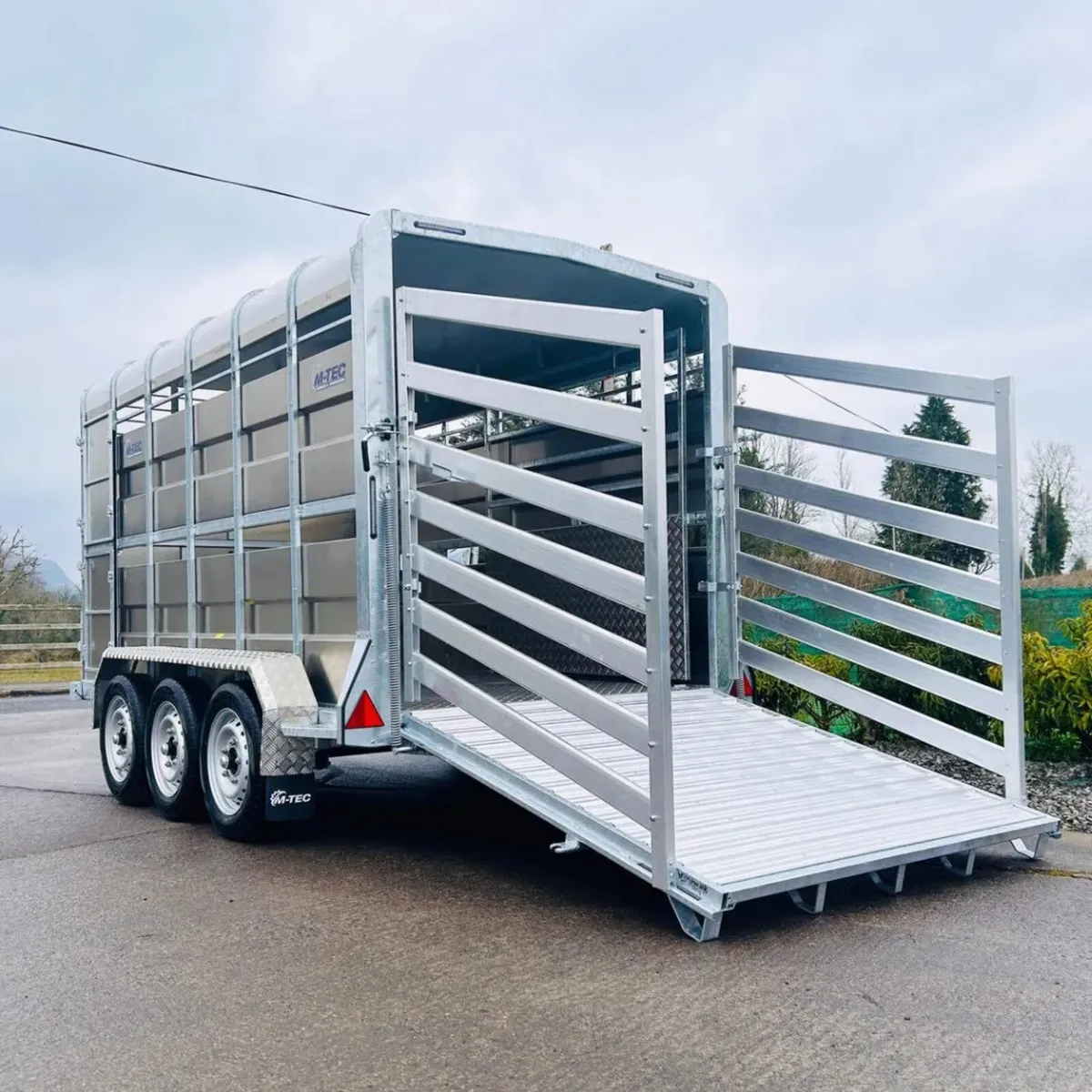 Mtec 12ft x 6ft Tri Axle Livestock Trailer - Image 1
