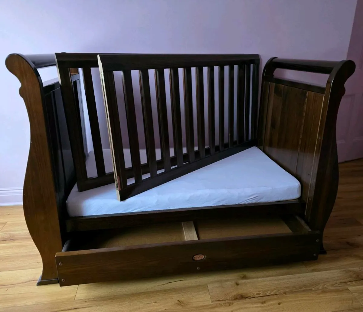 Boori Sleigh Country Cotbed in rich Mahogany - Image 1