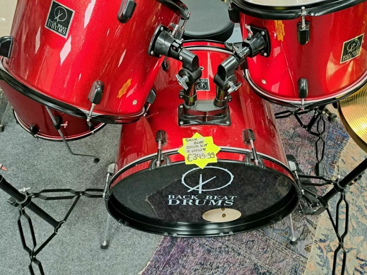 Back beat Full Drum Kit (Black) - Image 3