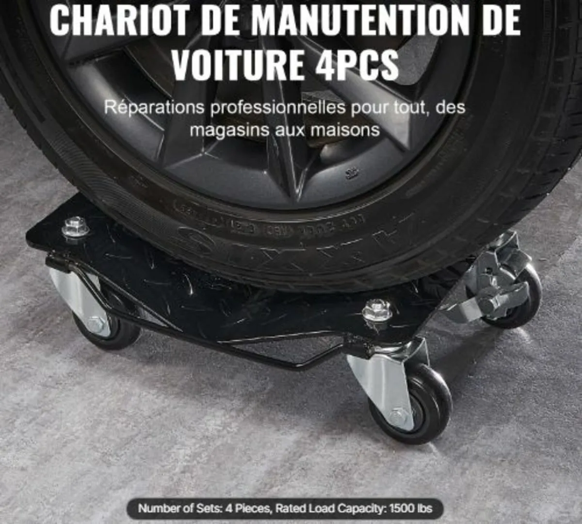 Car Dolly Wheel Tire Dolly 4 PCS Heavy Duty Skate - Image 2